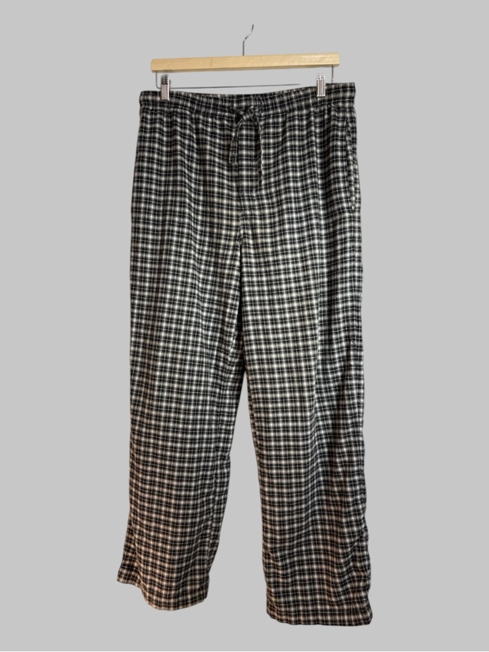 MERONA Men’s Lightweight Plain Black White Lounge PJ Bottoms 100% Cotton Small